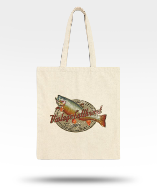 Vintage Cutthroat Trout Cotton Canvas Tote Bag
