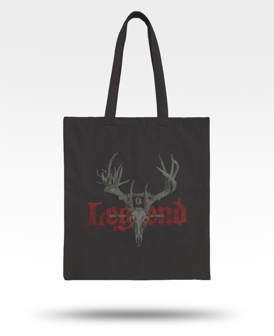 Legend Whitetail Skull Cotton Canvas Tote Bag
