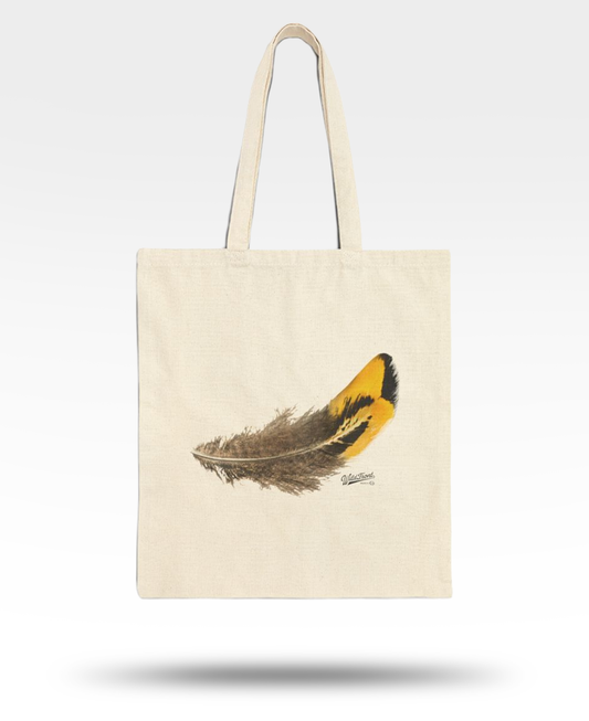 Pheasant Feather Cotton Canvas Tote Bag