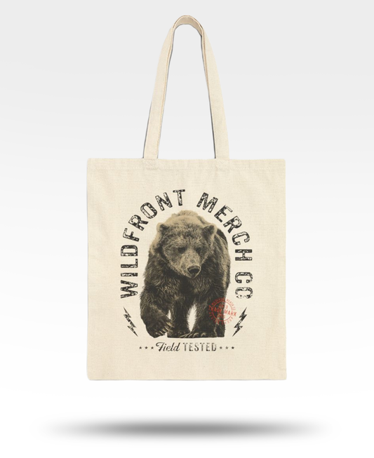WildFront Merch Bear Cotton Canvas Tote Bag