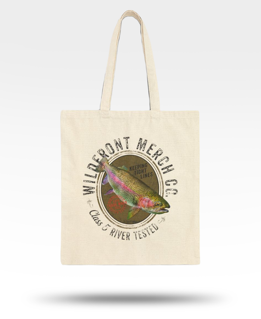 WildFront Merch Rainbow Trout Cotton Canvas Tote Bag