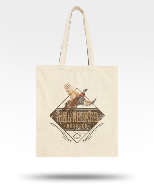Ring-necked Rooster Pheasant Cotton Canvas Tote Bag
