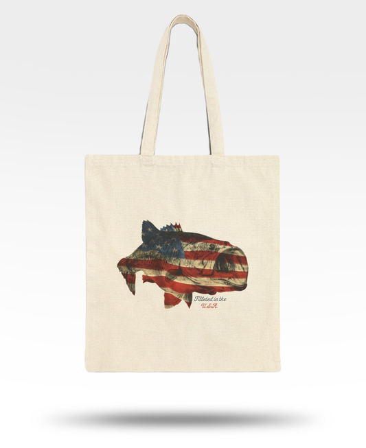 USA Largemouth Bass Cotton Canvas Tote Bag