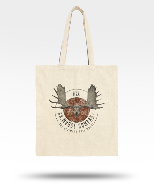AK Moose Cotton Canvas Tote Bag