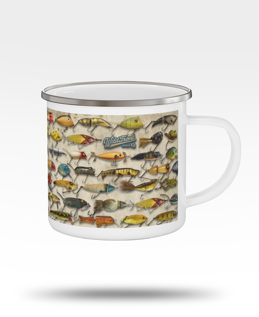 Vintage Lures Enamel Camping Mug