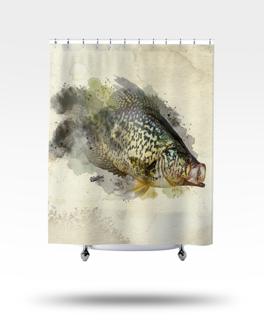 Crappie Fish Shower Curtain — Freshwater Fishing Bathroom Decor