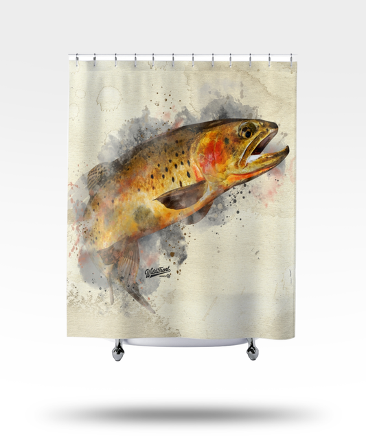 Cutthroat Trout Shower Curtain — Vintage Fish Design for Anglers & Nature Lovers