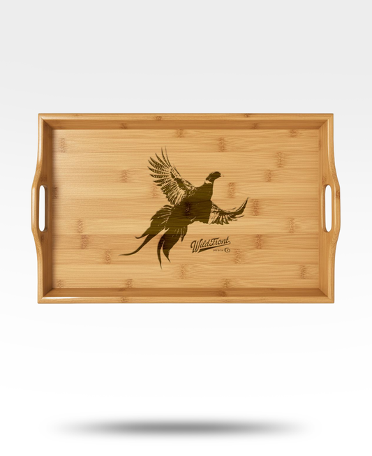 Pheasant Flying Bamboo Serving Tray (Engravied)