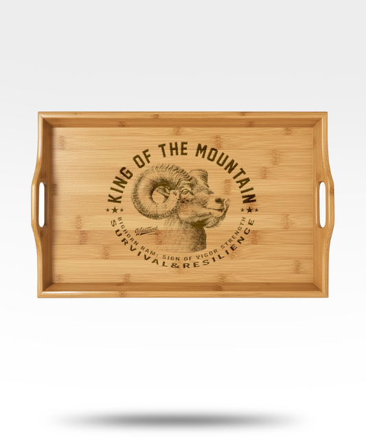 King Of The Mountain Bighorn Sheep Bamboo Serving Tray (Engraved)