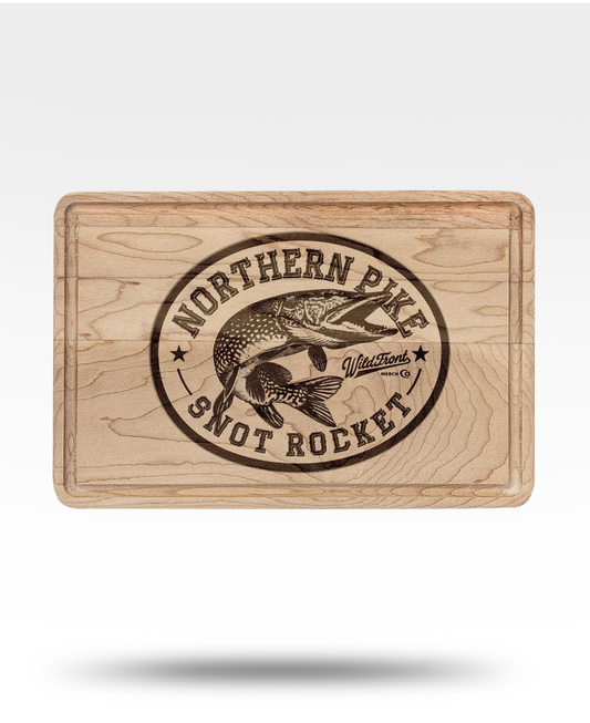 Northern Pike Snot Rocket Wooden Cutting Board (Engraved)