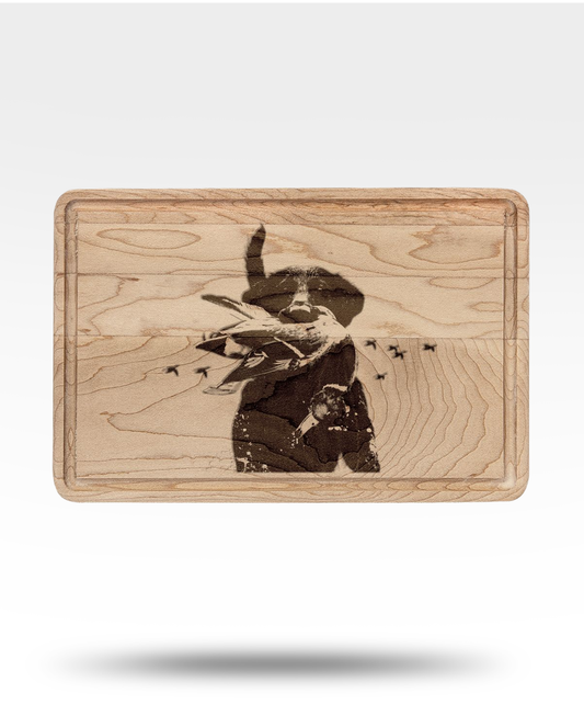 Black Lab With Mallard Wooden Cutting Board (Engraved)