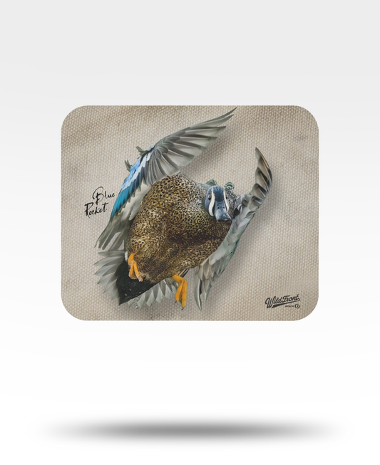 Blue Rocket Flying Blue-Wingerd Teal Mouse Pad