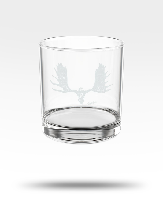 Moose Skull Engraved Whiskey Glass