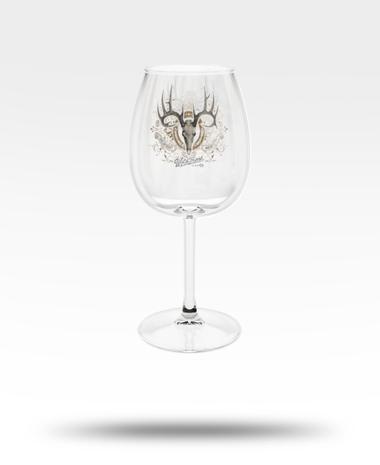 Whitetail Deer Skull Wine Glass