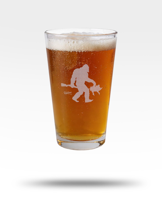 Bigfoot With Mallards Engraved Pint Glass