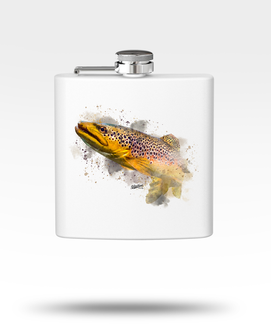 Brown Trout Stainless Steel Flask