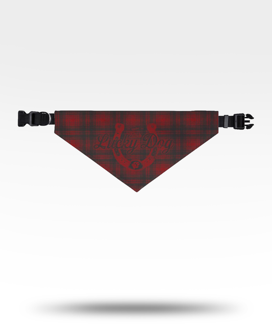 Lucky Dog Red Plaid Pet Bandana