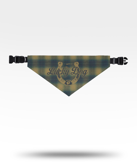 Lucky Dog Green Plaid Pet Bandana
