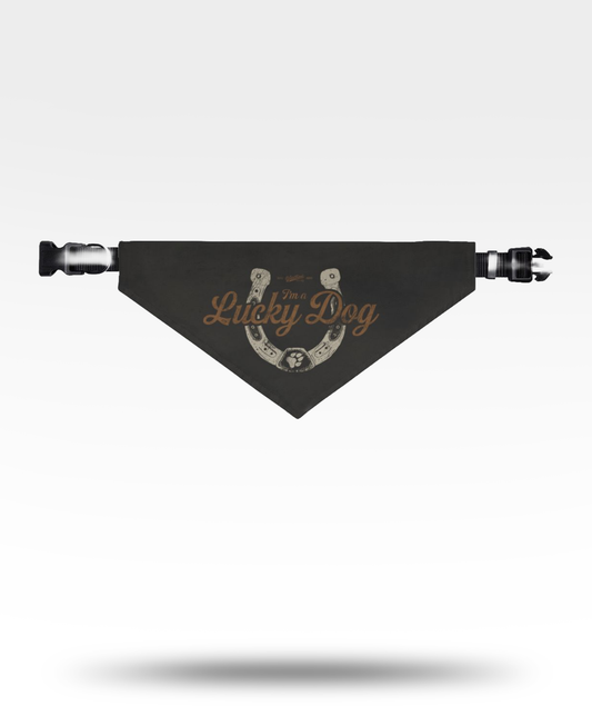 Lucky Dog Black Pet Bandana