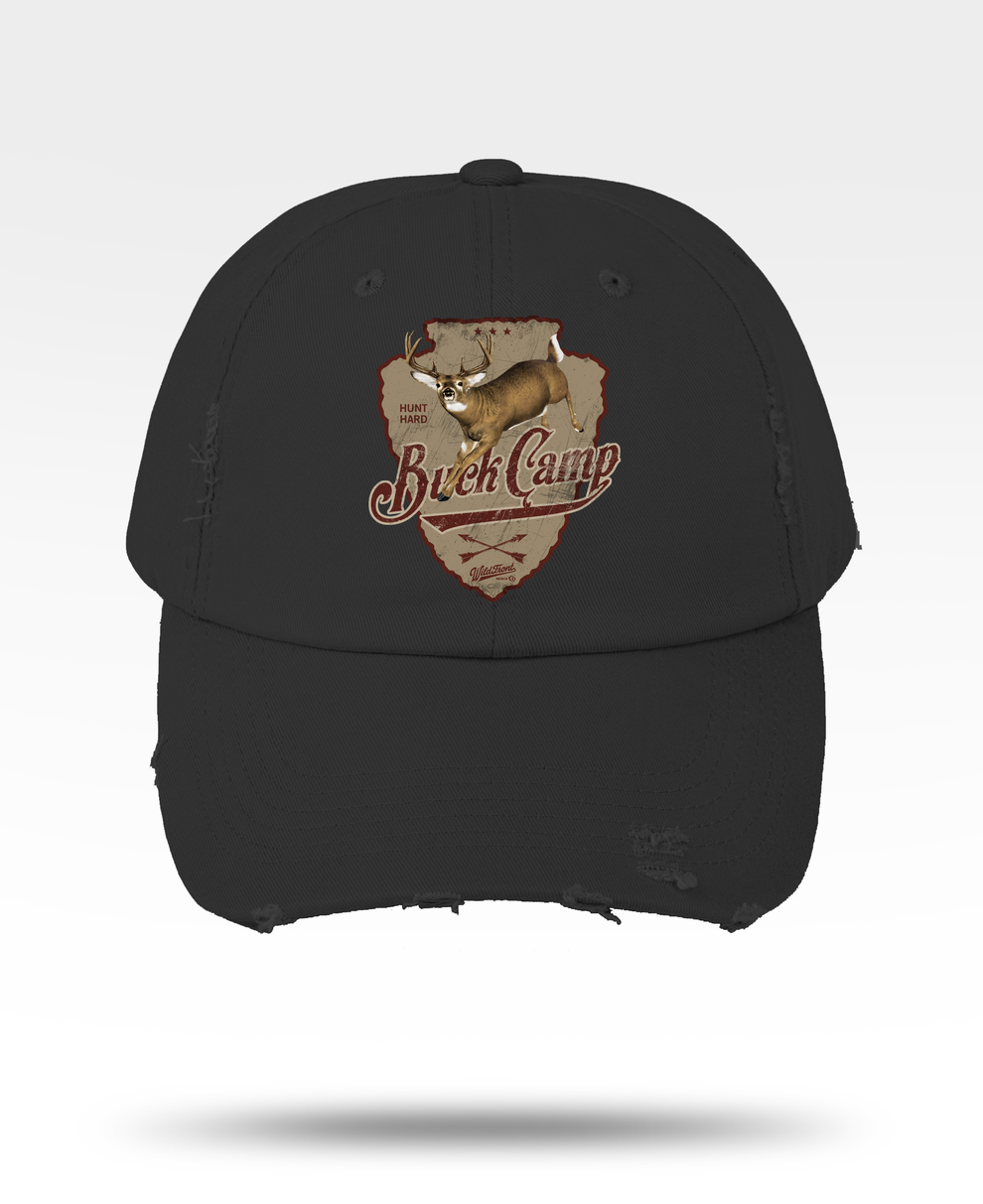 Buck Camp Distressed Cap – WildFront Merch Co