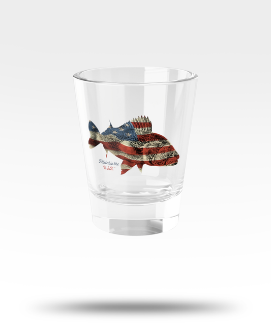 Walleye Filleted In The USA Shot Glass