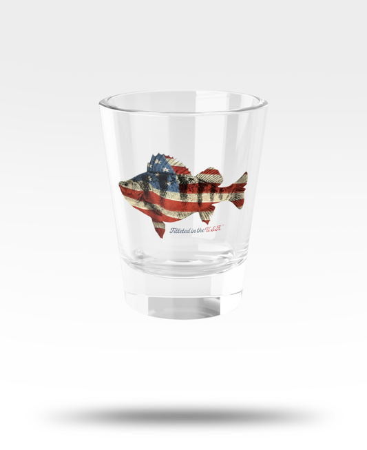 Perch Filleted In The USA Shot Glass