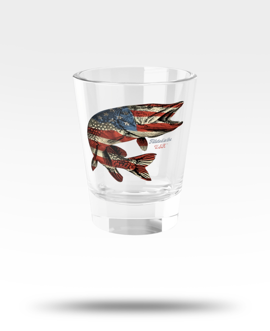 Northern Pike Filleted In The USA Shot Glass