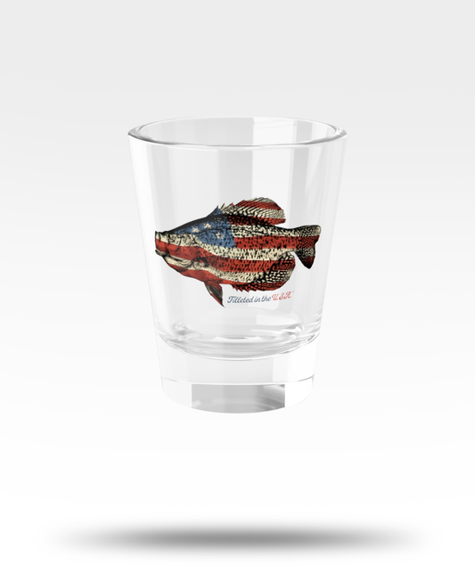 Crappie Filleted In The USA Shot Glass