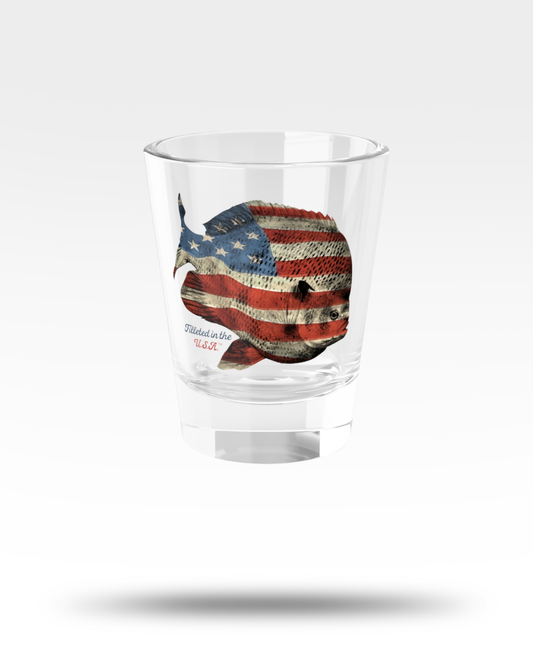 Bluegill Filleted In The USA Shot Glass