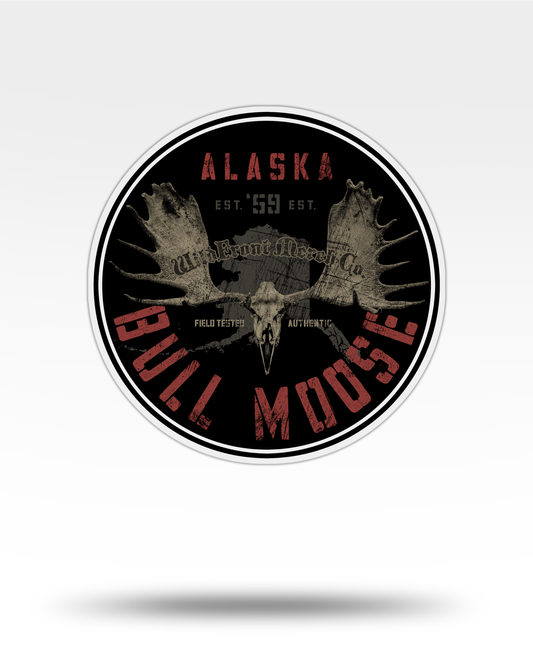 Alaska Bull Moose Transparent Outdoor Die-Cut Sticker