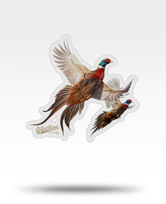 Flushing Pheasants Transparent Outdoor Die-Cut Sticker