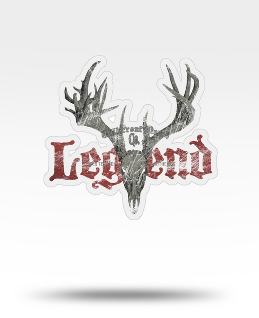 Legend Whitetail Deer Skull Transparent Outdoor Die-Cut Sticker