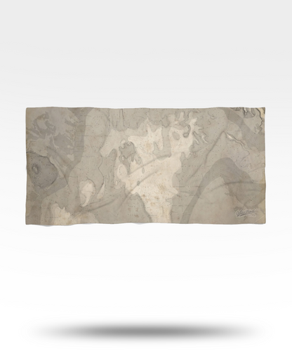 Lake Contour Map Beach Towel