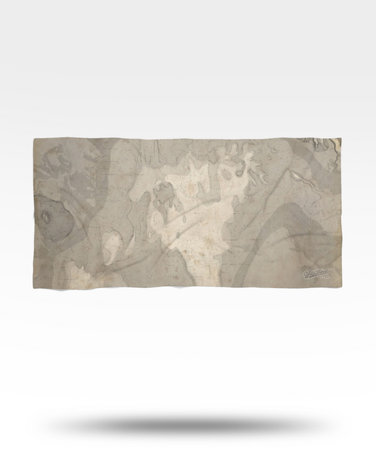Lake Contour Map Beach Towel