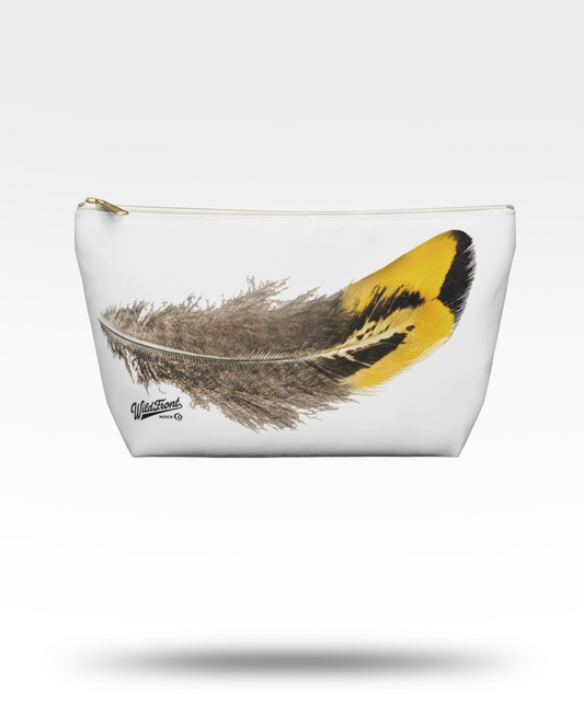 Pheasant Feather Accessory Pouch w T-bottom
