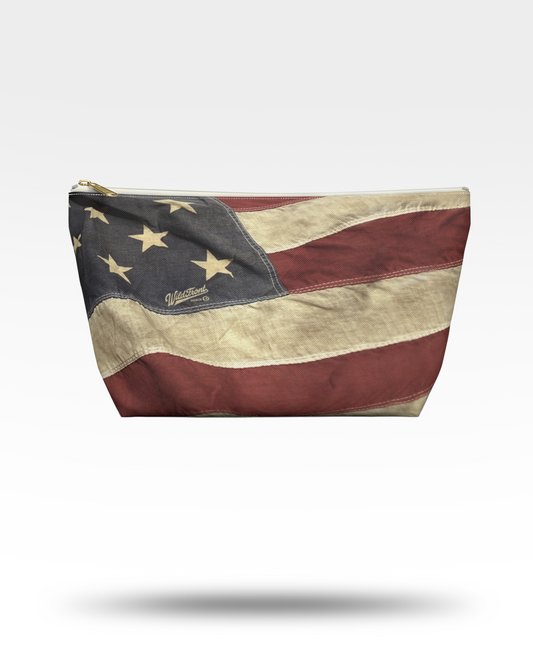USA Flag Accessory Pouch w T-bottom