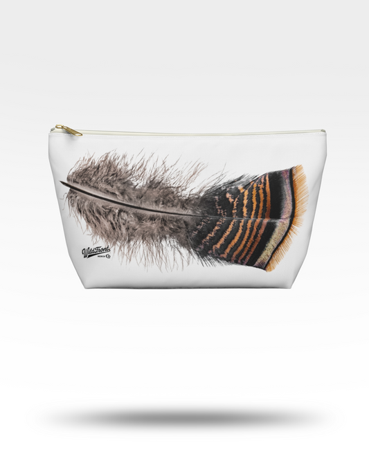 Turkey Feather Accessory Pouch w T-bottom
