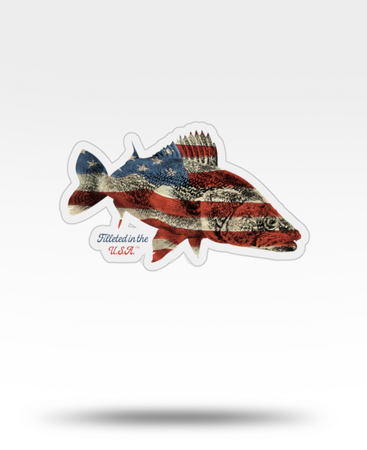 Walleye Filleted In The USA Transparent Outdoor Die-Cut Sticker