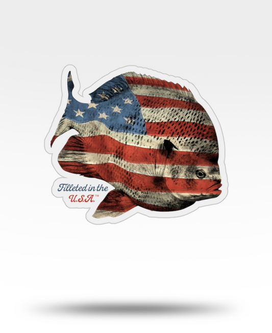 Bluegill Filleted In The USA Transparent Outdoor Die-Cut Sticker