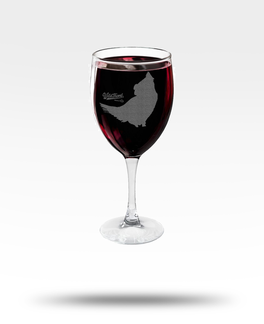 Ruffed Grouse Engraved Wine Glass