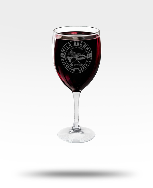 Wild Browns Engraved Wine Glass
