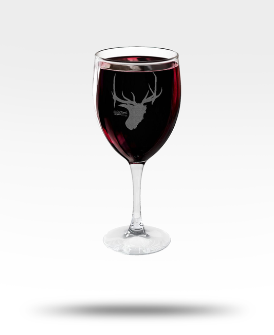 Elk Engraved Wine Glass