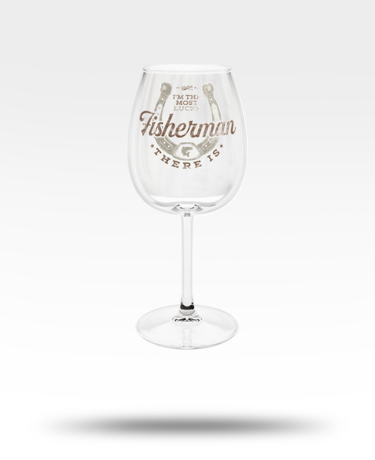 Lucky Fisherman Wine Glass