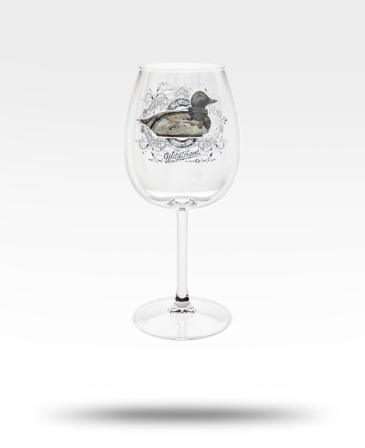 Vintage Bluebill Decoy Wine Glass