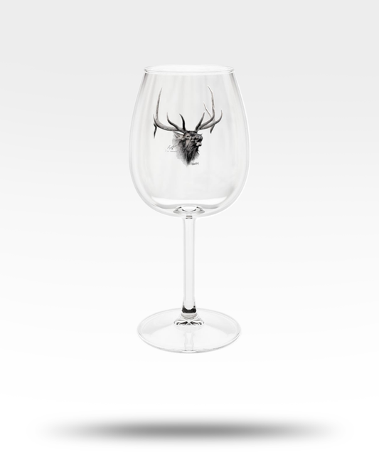 Bull Elk Wine Glass