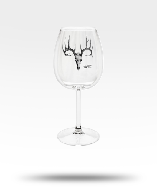 Whitetail Deer Skull Wine Glass