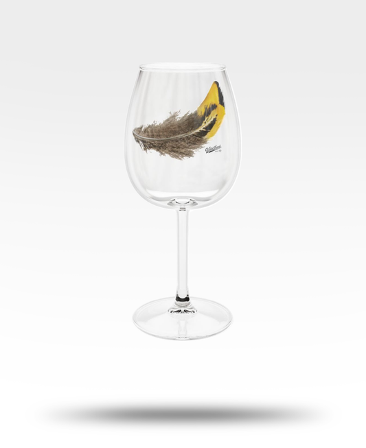 Pheasant Feather Wine Glass