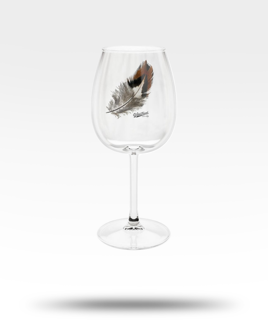 Pheasant Feather Dark Wine Glass