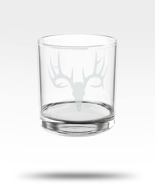 Whitetail Deer Skull Engraved Whiskey Glass