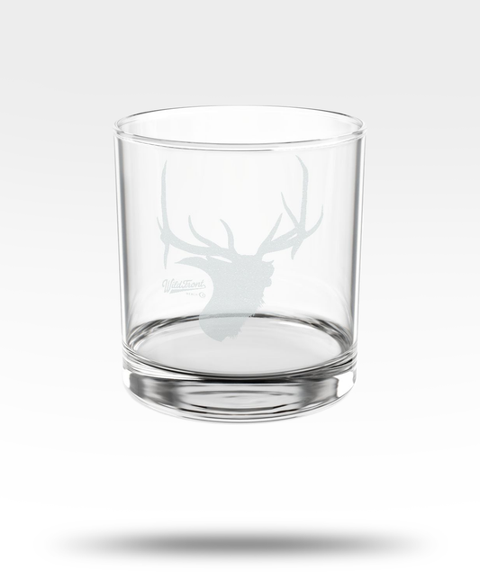Bull Elk Engraved Whiskey Glass
